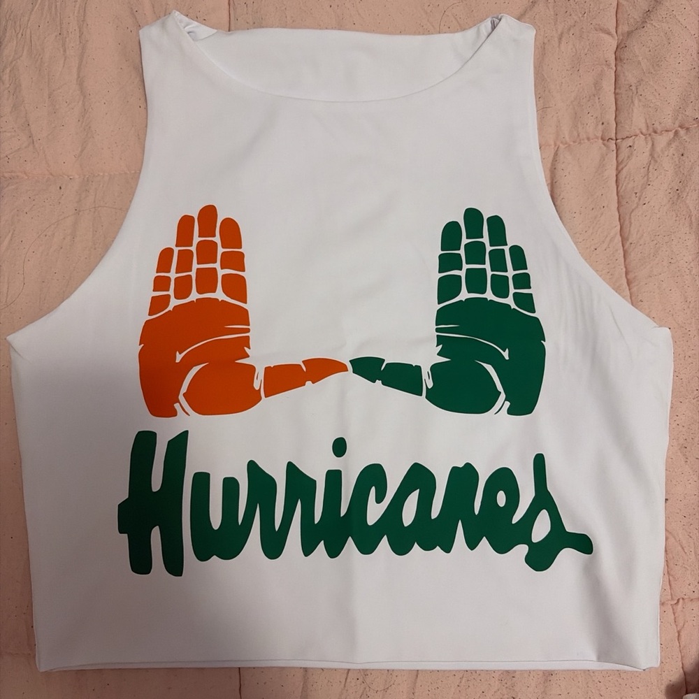 White Hurricanes Crop Top